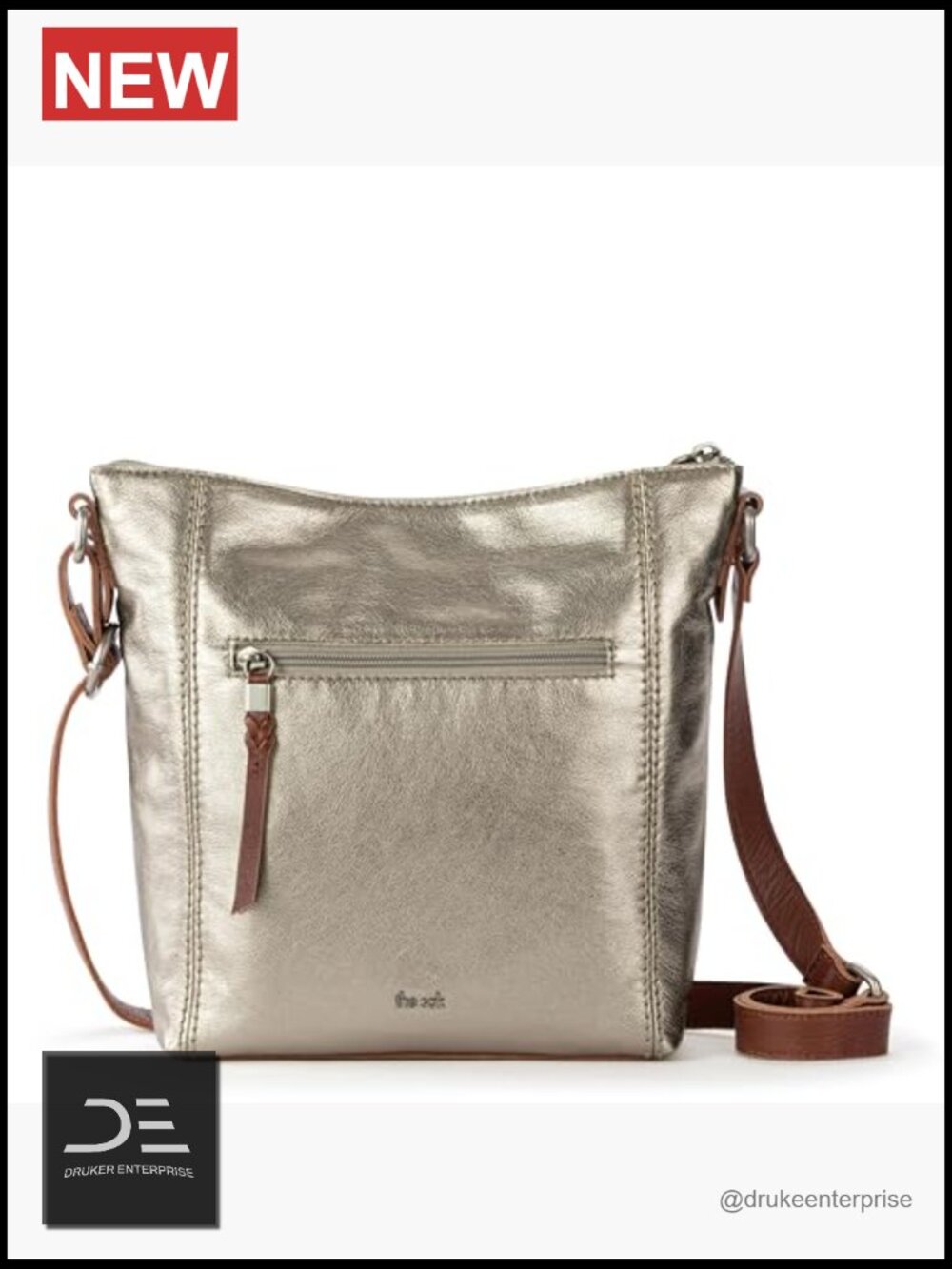 Leather Slouchy Crossbody Bag with Adjustable Strap - Picture 4 of 6